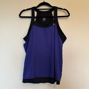 Sweaty Betty Layered Purple and Black Tank Top
